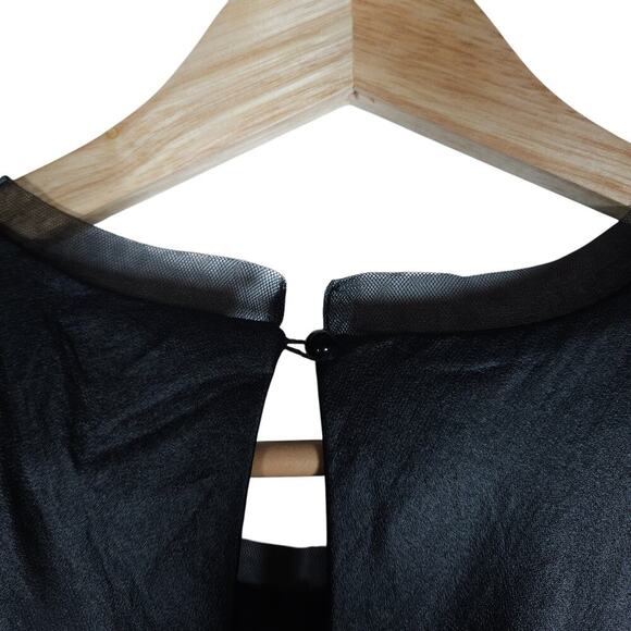 Atina Cristina Womens Tank Top M Black Asymmetrical Sheer Mesh Y2K Gothic Chic - Picture 10 of 15